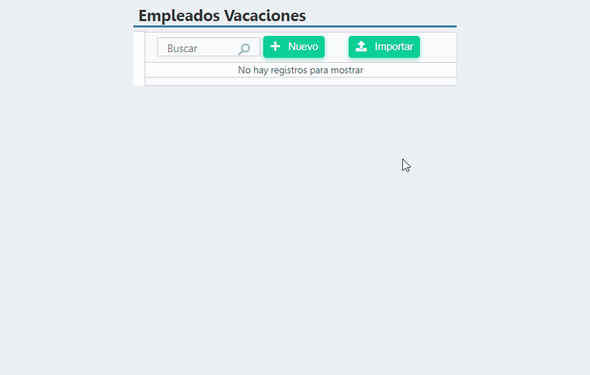 Formulario “Nuevo registro de Vacaciones” > “Descanso”